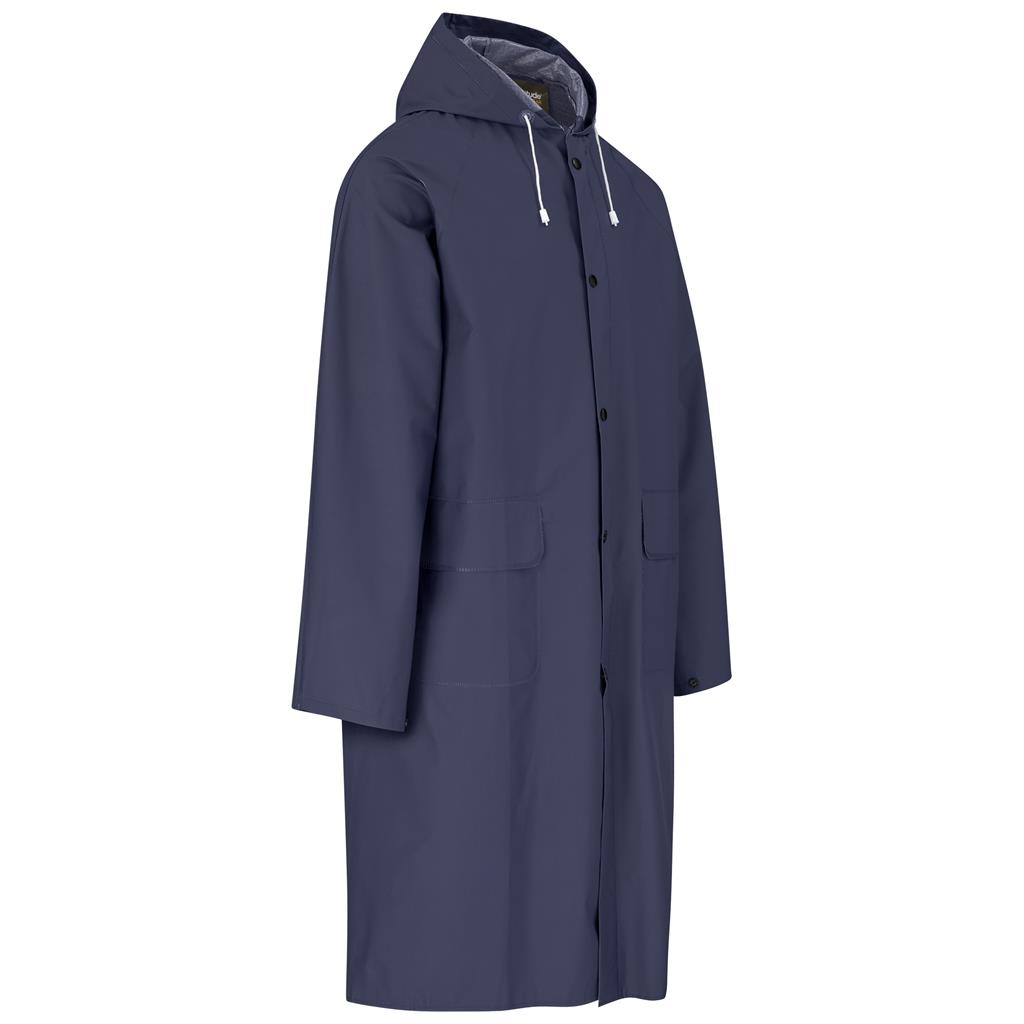 Light Duty Storm Rubberised Polyester/PVC Raincoat - Navy - Yetu